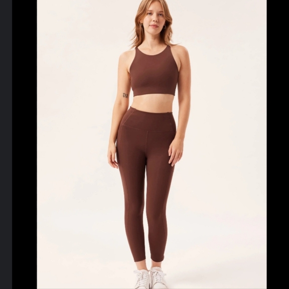 Girlfriend Collective Compressive High Waisted Leggings sz M earth brown #4008 - Picture 12 of 12
